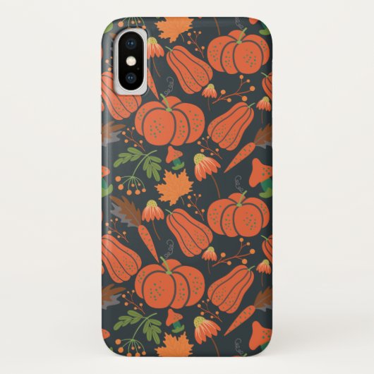 Red pumpkin seamless pattern and carrots Case-Mate iPhone case (Achterkant)