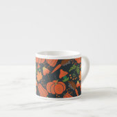 Red pumpkin seamless pattern and carrots espresso kop (Voorkant rechts)