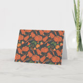 Red pumpkin seamless pattern and carrots kaart (Achterkant)
