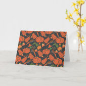 Red pumpkin seamless pattern and carrots kaart (Gele Bloem)