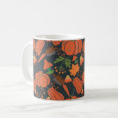 Red pumpkin seamless pattern and carrots koffiemok (Voorkant links)