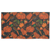 Red pumpkin seamless pattern and carrots kussensloop (Voorkant-Links)