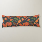Red pumpkin seamless pattern and carrots lichaamskussen (Achterkant)