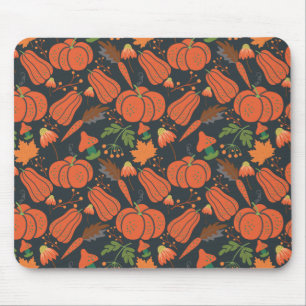 Red pumpkin seamless pattern and carrots muismat