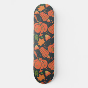 Red pumpkin seamless pattern and carrots persoonlijk skateboard