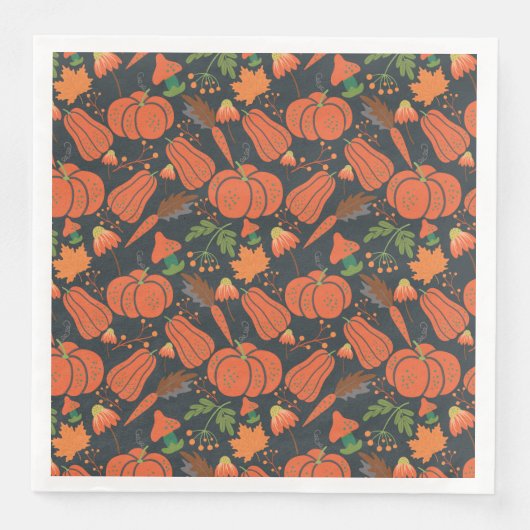 Red pumpkin seamless pattern and carrots servet (Voorkant)