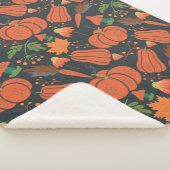 Red pumpkin seamless pattern and carrots sherpa deken (3/4)