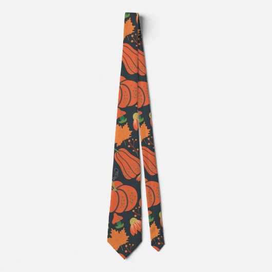 Red pumpkin seamless pattern and carrots stropdas (Voorkant)