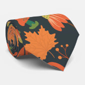 Red pumpkin seamless pattern and carrots stropdas (Opgerold)