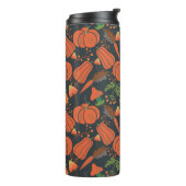 Red pumpkin seamless pattern and carrots thermosbeker (Gedraaid links)