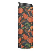 Red pumpkin seamless pattern and carrots thermosbeker (Geroteerd rechts)