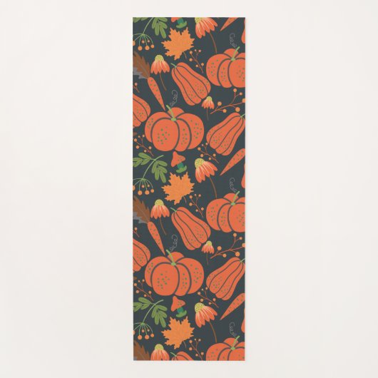 Red pumpkin seamless pattern and carrots yogamat (Voorkant)