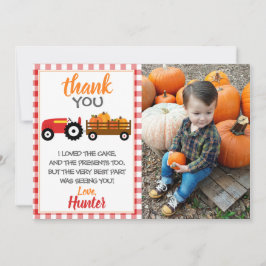 Red Pumpkin Tractor Hartelijk dank Bedankkaart