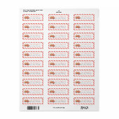 Red Pumpkin Truck Gingham Retouradres Etiket (Full Sheet)