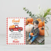 Red Pumpkin Truck Hartelijk dank Bedankkaart (Staand voorkant)