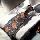 Red Puppies Pimpernel William Morris Dark Pattern Stropdas