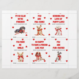 Red Puppy Valentine’s Day Cards for Kids Classroom Briefhoofd