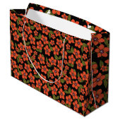 Red purple green scarlet pimpernel Gift Bag Groot Cadeauzakje (Achterkant Gekanteld)