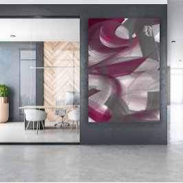 Red Purple Pink Raspberry Black White Gray Abstrac Canvas Afdruk