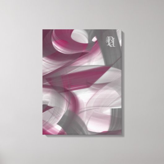 Red Purple Pink Raspberry Black White Gray Abstrac Canvas Afdruk (Voorkant)