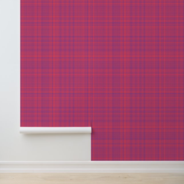 Red Purple Plaid Pattern Behang (Applicatie)