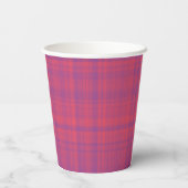 Red Purple Plaid Pattern Papieren Bekers (Achterkant)
