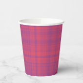 Red Purple Plaid Pattern Papieren Bekers (Links)