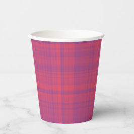 Red Purple Plaid Pattern Papieren Bekers
