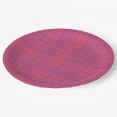 Red Purple Plaid Pattern Papieren Bordje (Gekanteld)