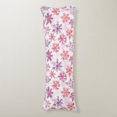 Red Purple Snowflakes Christmas Lichaamskussen (Voorkant Verticaal)