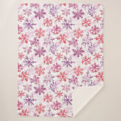 Red Purple Snowflakes Christmas Sherpa Deken (Voorkant)