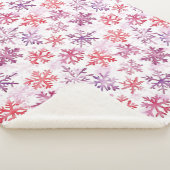 Red Purple Snowflakes Christmas Sherpa Deken (3/4)