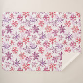 Red Purple Snowflakes Christmas Sherpa Deken (Voorkant (horizontaal))