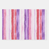 Red Purple Snowflakes Christmas Tree Stripes Inpakpapier Vel (Voorkant 3)