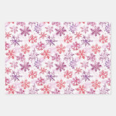 Red Purple Snowflakes Christmas Tree Stripes Inpakpapier Vel (Voorkant)