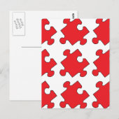 RED PUZZZLE PIECE BRIEFKAART (Voorkant / Achterkant)