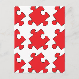 RED PUZZZLE PIECE BRIEFKAART