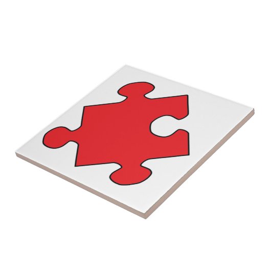 RED PUZZZLE PIECE TEGELTJE (Zijkant)