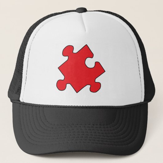 RED PUZZZLE PIECE TRUCKER PET (Voorkant)