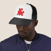 RED PUZZZLE PIECE TRUCKER PET (In situ)