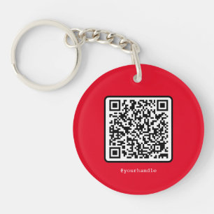 Red QR Code Key Ring Social Media Custom Sleutelhanger