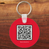 Red QR Code Key Ring Social Media Simple Modern Sleutelhanger (Voorkant)