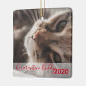 Red Quarantine Buddy Merry Pawsmas Cat Kerstmis Keramisch Ornament (Links)