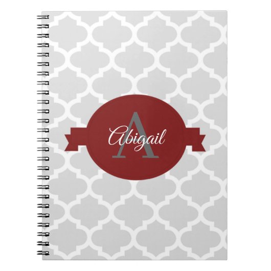 Red Quatrefoil - Aangepast Notitieboek (Voorkant)