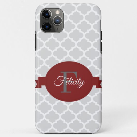 Red Quatrefoil Aangepaste Hoesje-Mate iPhone Case (Achterkant)