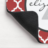 Red Quatrefoil Monogram Muismat (Hoek)