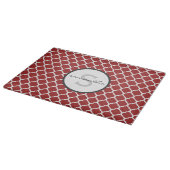 Red Quatrefoil Monogram Snijplank (Hoek)