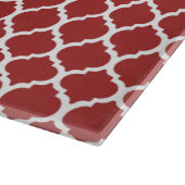Red Quatrefoil Monogram Snijplank (Hoek)