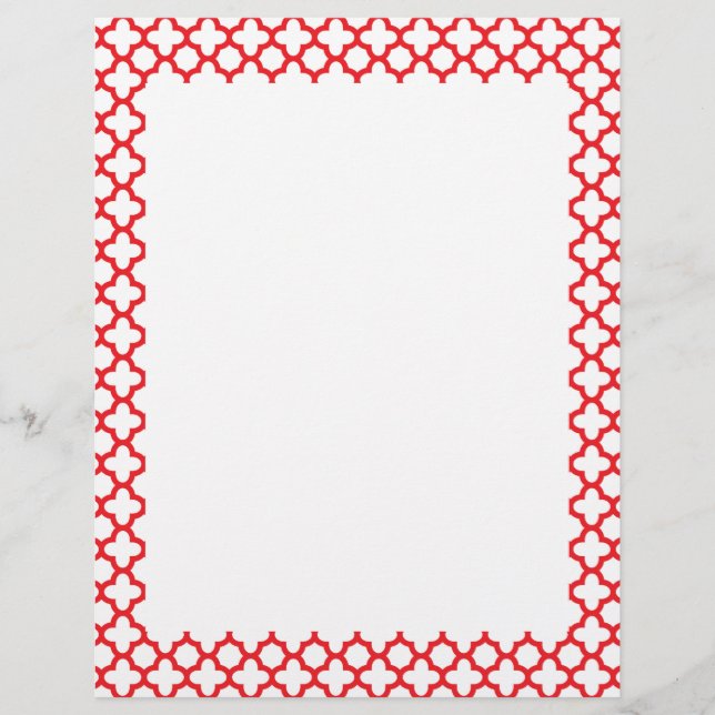 Red Quatrefoil Patroon (Voorkant)
