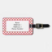 Red Quatrefoil Patroon Bagagelabel (Voorkant horizontaal)